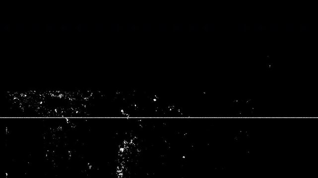 Silent movie era visual defects overlay with alpha channel for compositing.
