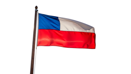 The flag of chile isolated on transparent background