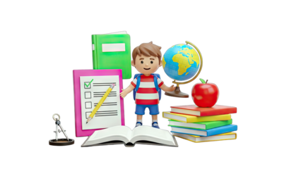 Student with School Supplies: Education Concept