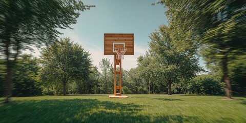 Wooden basketball hoop setup designed for recreational play, focusing on stability and construction quality
