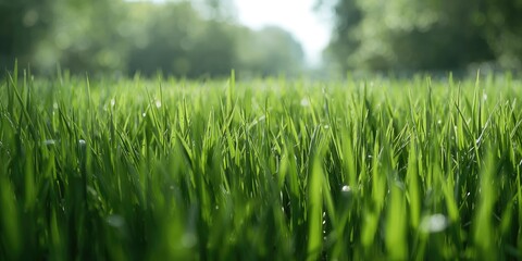 Close-up of green grass texture suitable for background in editorial headers or environmental graphics