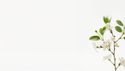 Jasmine flower sprig on a white background, ideal for botanical or decorative use