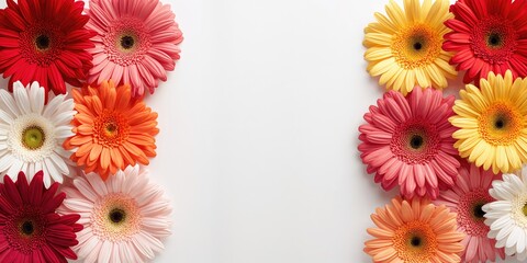 Colorful Gerbera roses flowers collection isolated on white background, ideal for floral design layouts