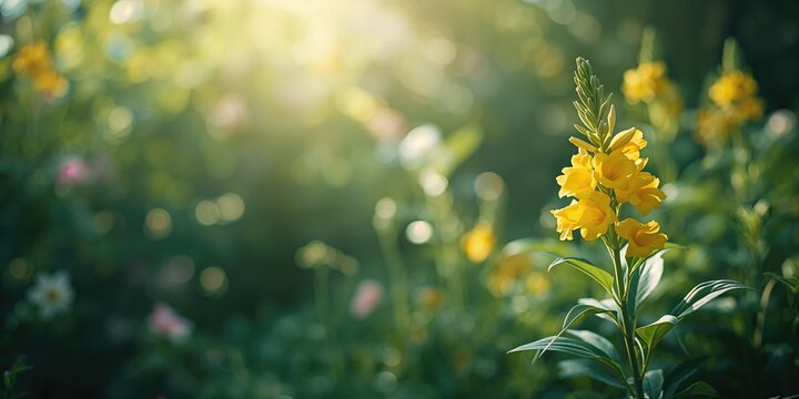 Tecoma stans shrub with vibrant yellow flowers serving as landscape filler in warm climates, seasonal growth