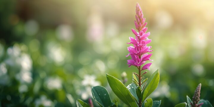 Pink Angelonia goyazensis Benth flowering shrub in outdoor garden setting, supporting native plant conservation