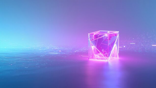 Image showing a non-fungible token on an abstract tech backdrop, focusing on digital ownership verification, World Digital Assets Day - Powered by Adobe