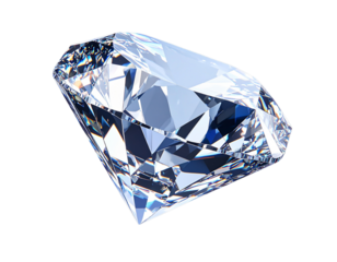  Floating Emerald-Cut Diamond in Motion with Light Trails, Side-Angle View, Isolated PNG