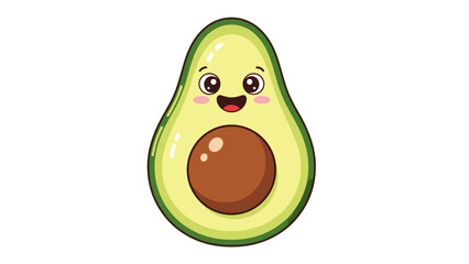 Happy Cartoon Avocado Character Illustration.