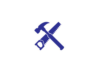 Hammer and saw icon and illustration design vector design 