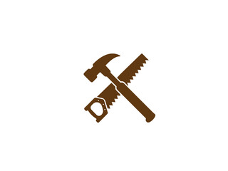 Hammer and saw icon and illustration design vector design 