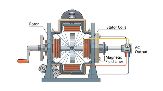 Diagram of an AC generator