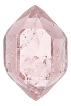 Hexagonal pale pink apatite crystal.