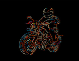 Motorcycle rider sketch