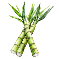 Fototapeta premium Vibrant green bamboo stalks with leaves on black background
