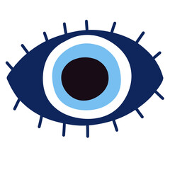 blue eye icon. Evil Eye. Evil .Eye. Eyes. blue. white. black. cartoon. drawing. painting. evil eye symbol.