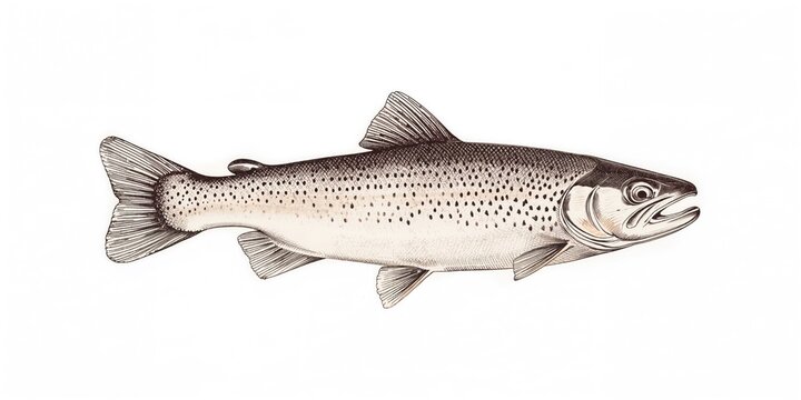 Salmo trutta fario or river trout, freshwater fish used in sustainable fishing practices, World Fish Migration Day