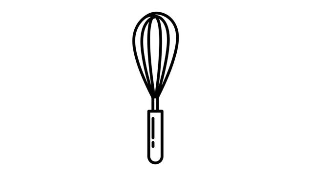 Simple Black Kitchen Whisk Icon.