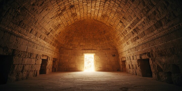 Clytemnestra Tomb interior in Mycenae archaeological area, Greece, highlighting archaeological significance