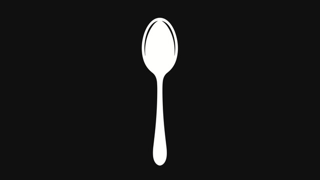 White spoon on black background.