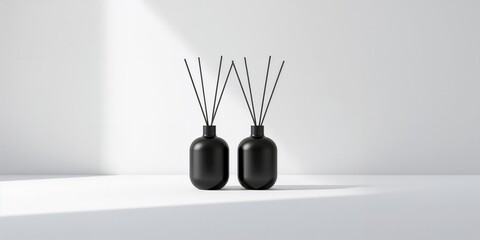 Black Reed Diffuser Bottles White