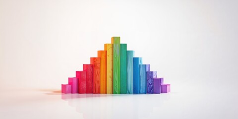 Colorful wooden blocks stacked in a tower function as a visual background for layout design, highlighting variety and expansion
