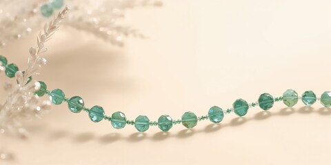 Obraz premium Small faceted beads of natural amazonite used for jewelry making, craftsmanship and material quality