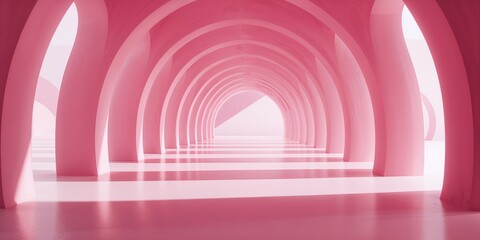 Obraz premium Colorful pink arc with gradient shading serving as a layout background for digital content