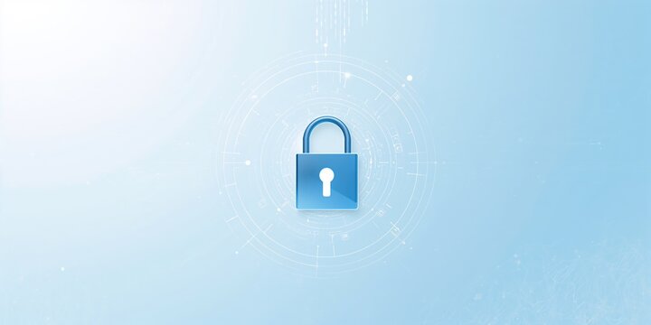 Digital banking screen displaying a padlock symbol highlighting cybersecurity measures, user interface for online financial services - Powered by Adobe