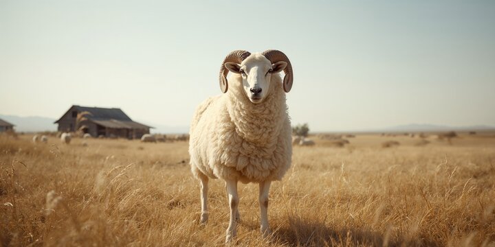 Dorper sheep rams on a sheep stud farm in a semi-arid region, breeding activities