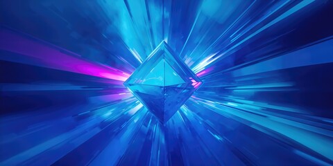 Bright blue neon reflections on a glossy surface, used as a backdrop for UI layout, Earth Day