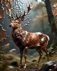 Naklejka premium Deer in the woods