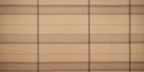 Fototapeta premium Beige plaid fabric texture used as background for text and layout design, neutral tones, no holiday observance