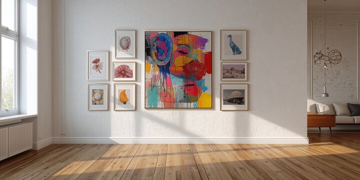 Decorative wall art display in a modern living space serving as a visual focal point, World Art Day