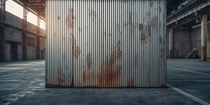 Industrial metal sheet wall in structure, emphasizing maintenance suitability