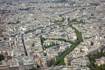 Aerial View of Arc de Triomphe and Paris Avenues