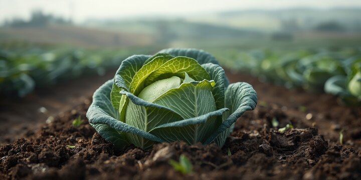 Late-season white cabbage in autumn light, highlighting crop maturity
