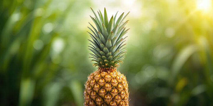Pineapple crown with bromelain enzyme for tenderizing fish meat, food processing technique
