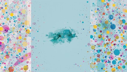 Acrylic paint texture featuring polka dots and doodles, suitable for a colorful ethnic website background