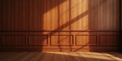 Wainscot-paneled wall, ideal for interior design or editorial backgrounds