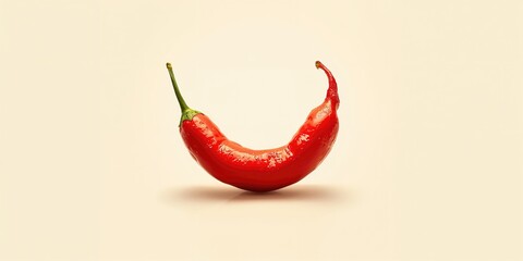 Close-up of vibrant red chili peppers on a plain white background, emphasizing spicy flavor in food preparation