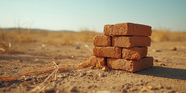 Traditional mud brick walls in a clay house, highlighting natural architecture