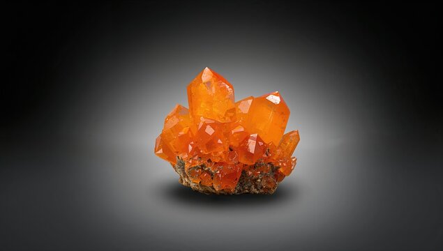 Orange baryte mineral formation from Czech Republic, suitable for educational display in geology collections