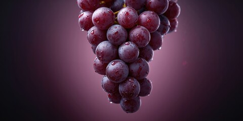 Close-up of dew-covered grapes highlighting fruit ripeness and juiciness, ideal for food styling or agricultural presentation