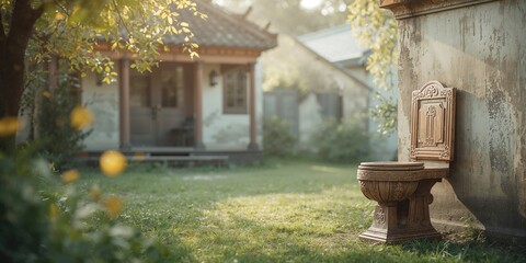 Vintage wooden toilet with classic design traditional craftsmanship, World Toilet Day