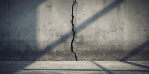 Gray cement wall serving as a background for interior design, focusing on materials and surface wear