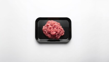 Tray of uncooked pork mince in a black plastic container, highlighting food handling, hygiene emphasis