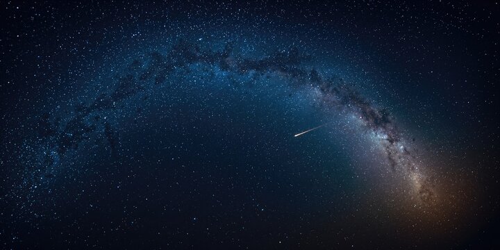 Night sky with Geminids meteor shower and Milky Way, ideal as a celestial scene for space-related layouts