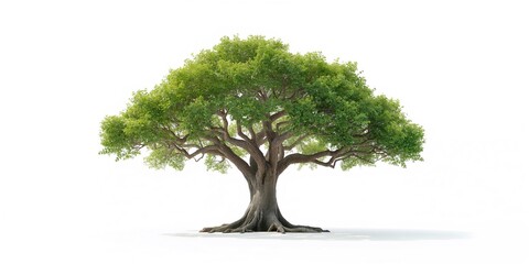 Natural Thai trees displayed on white background for architecture and decorative design applications