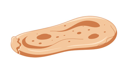 Close up of a toasted bread slice on a white background