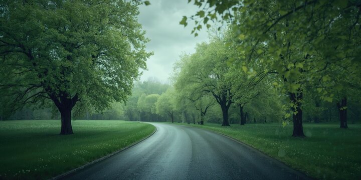 Wet pavement in rainy conditions, highlighting urban maintenance challenges in cozy weather